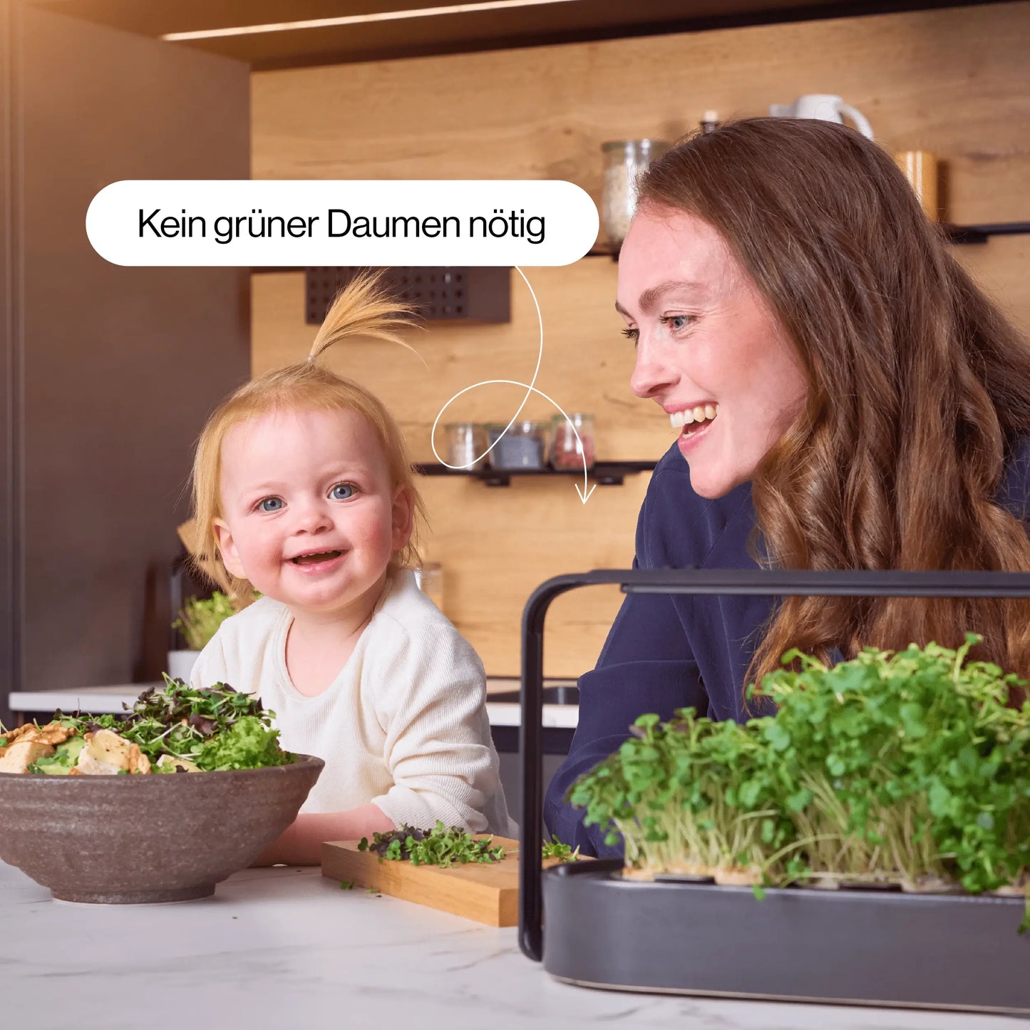 Moderner Microgreens-Garten für frische Sprossen zuhause