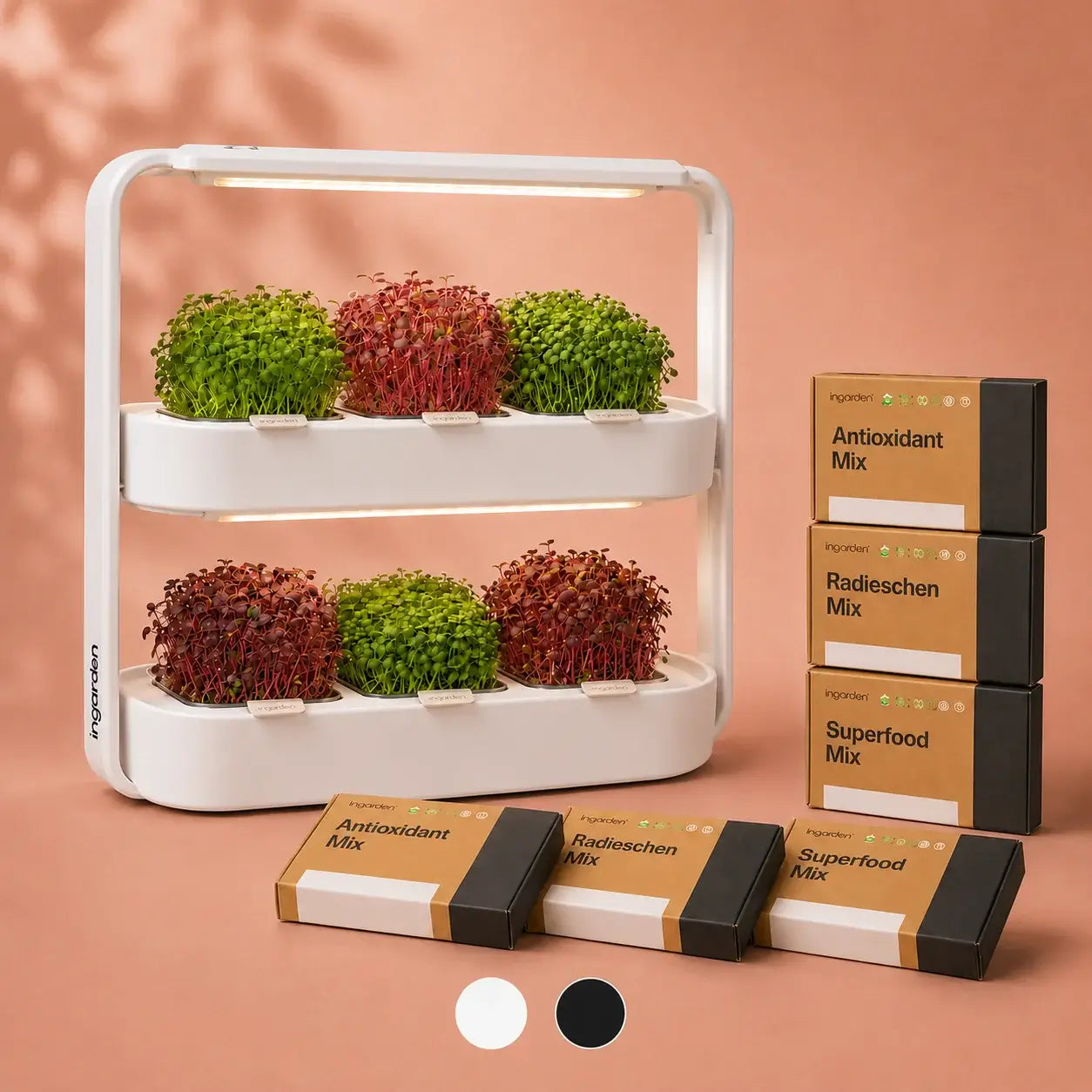 ingarden Bestseller Mix Set duo – zweistöckiger Smart Indoor Garden mit Bio-Microgreens