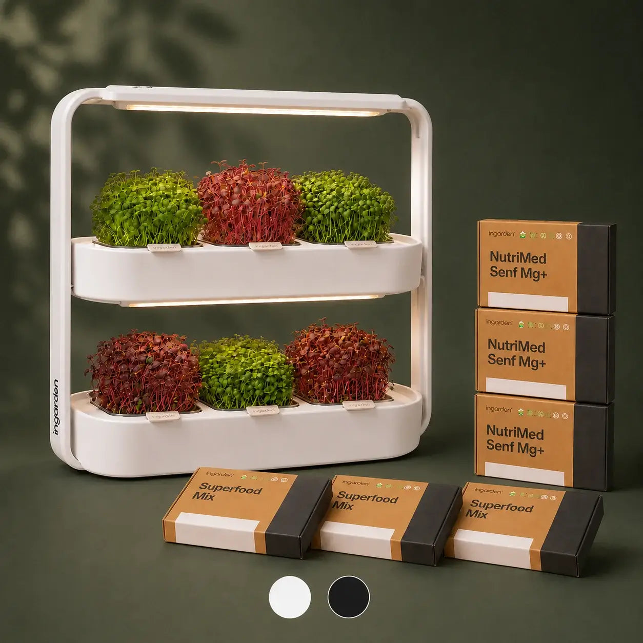 ingarden Regeneration Set duo – zweistöckiger Indoor Garden mit Bio-Microgreens für besseren Schlaf